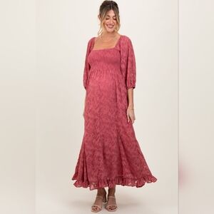 Pinkblush Women's Blush Maxi Dress with Elegant Sleeves